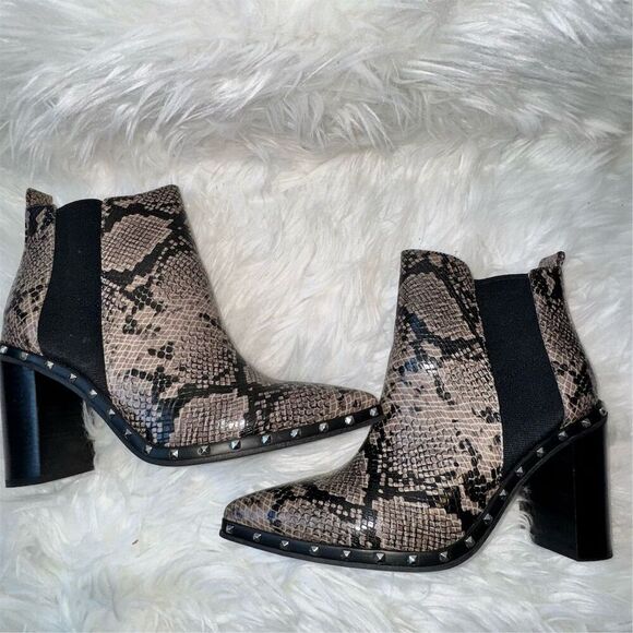 Charles David Duke Dark
Taupe Snake Block Heel
Embellished Chelsea Ankle
Booties - Picture 5 of 11